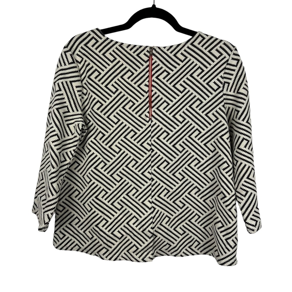 Anthropologie W5 Black White Herringbone Top Size S - Picture 4 of 8
